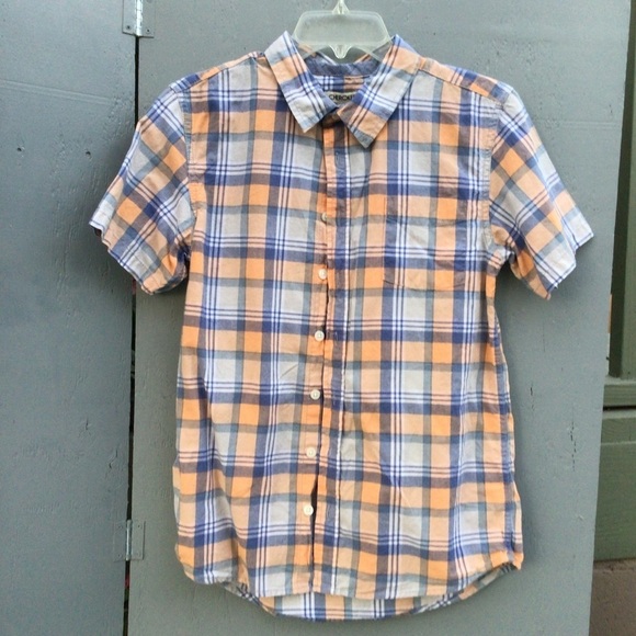Cherokee Other - Cherokee Men's Casual Plaid Shirt in Orange and Blue